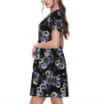 thumbnail image 2 of Lsque Sunflowers Print Women's Casual Dress T-Shirt Summer Short Sleeve Scoop Neck Swing Dresses, 2 of 6