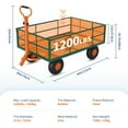 thumbnail image 2 of Steel Garden Cart, 1200 Lbs Heavy-Duty Wagon Cart on Wheels, Metal Yard Utility Wagon Carts with 180° Rotating Handle, 13 Inch All-Terrain Tires, Removable Mesh Side Panels, for Outdoor, 2 of 7