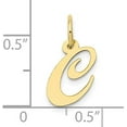 thumbnail image 4 of Solid 10K Yellow Gold Small Fancy Script Initial C Charm - 16mm, 4 of 6