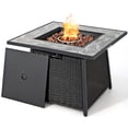 thumbnail image 4 of Mesa para fogón de gas propano Costway, ratán de mimbre PE para Patio con cubierta de PVC para rocas de lava, 4 of 4