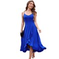 thumbnail image 6 of UoCefik V Neck Formal Wedding Guest Bridesmaid Dresses for Women 2025 Ruffle Sleeves for Cocktail Graduation Modest Dress Blue M, 6 of 8