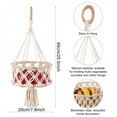 thumbnail image 4 of Macrame 1/2/3 Tier Hanging Basket Space Saving Hanging Fruit Produce Basket for Kitchen Boho Decorative Hanging Plant Holder, 4 of 5
