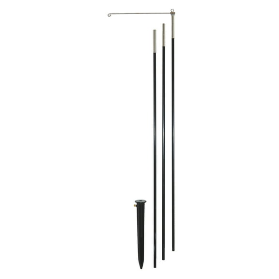 In the Breeze 4878 — 10-Foot 3-Section Heavy Duty Pole - Swiveling Eyelet At Top With Detachable Swiveling Arm - Heavy Duty Ground Stake Included