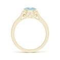 thumbnail image 2 of ANGARA Natural Oval Aquamarine Solitaire Ring with Diamonds in 14K Yellow Gold for Women (Size-7x5mm) | March Birthstone, Birthday, Anniversary, Jewelry Gift for Women | Natural Aquamarine Ring, 2 of 9