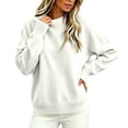 thumbnail image 2 of CHGBMOK Women Crew Neck Sweater Long Sleeve Oversized Pullover Tops Ribbed Hem Solid Color Knit Casual Sweaters, 2 of 5