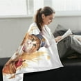 Throw Blanket for Couch 50x60 Inches Cute Autumn Cat Soft Cozy Flannel