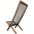 thumbnail image 4 of Folding Chair Foldable Low Profile Acacia Wood Lounge Chair for Outdoor, Patio, Porch, Pool, Backyard, Garden, 4 of 6