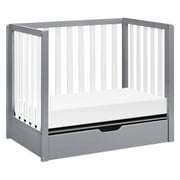 Carters Colby 4-in-1 Convertible Mini Crib with Trundle, Gray and White
