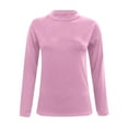 thumbnail image 4 of Women's Long Sleeved Turtleneck Shirt Casual And Comfortable T Shirt Elastic Fit Trendy T Shirt Loose Fit Athletic Tops for Women Casual Womens Tops Short Sleeve Women's Long Sleeve Shirts Women, 4 of 4