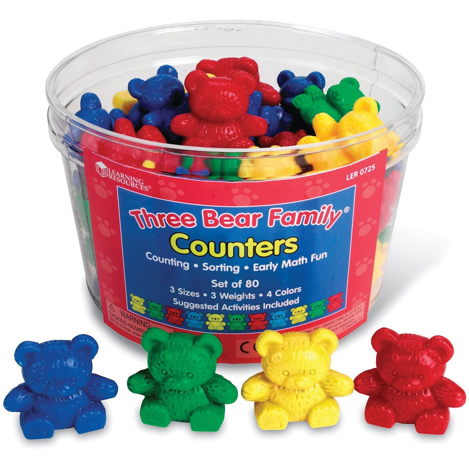 NEW 36 Counting Bears with 6 Cups Educational Child Developement Family Fun 