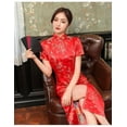 thumbnail image 4 of Dress Qipao Vintage Chinese National Cheongsam Dresses for Women Handmade Button Long Qipao with Dragon Print, 4 of 6