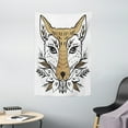 thumbnail image 1 of Fox Tapestry, Head Drawing of Animal Head with Northern Botanical Ornaments, Wall Hanging for Bedroom Living Room Dorm Decor, 40W X 60L Inches, Camel Charcoal Grey White, by Ambesonne, 1 of 2
