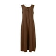 thumbnail image 5 of Hvot&aat Women's Solid Color Sleeveless Tank Dress Round Neck Button Down Flowy Dress Casual Lightweight Beach Vacation Clothes, 5 of 6