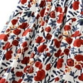 thumbnail image 5 of VUPSGEZ Floral Printed Midi Skirt High Waisted A Line Skirt Elastic Waist Skirt With Pockets Summer Pleated Skirt Long Swing Skirt (Red,One Size), 5 of 8