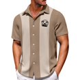 thumbnail image 2 of Men's Hawaiian Printed Button Short Sleeve Shirts Men's Casual Fashion Short Sleeve Shirts5XL, 2 of 4