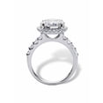 thumbnail image 2 of PalmBeach Jewelry 4.70 TCW Round White Cubic Zirconia Halo Bridal Engagement Ring in Platinum-plated Sterling Silver, 2 of 5