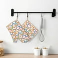 thumbnail image 6 of Honeii Rainbow Flowers patten Oven Mitts and Pot Holders Sets, Baker Oven Mitts, Mittens for Kitchen Decor, Baking Lover over Gloves Gifts, 6 of 7