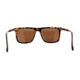 thumbnail image 2 of Mens No Glare Polarized Flat Top Horn Rim Rectangle Sunglasses Tortoise Brown, 2 of 4