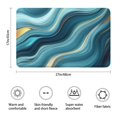 thumbnail image 3 of Blue Gold Marble Pattern Bathroom Rugs Mat,Non Slip Microfiber Bathroom Rug,Rubber Backing,Soft Bathroom Mats for Bathroom Floor,Tub and Shower,17x27in(43x68cm), 3 of 5