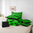 thumbnail image 6 of Feelyou Green Pixelate Miner Twin Bedding Sets 7pcs, Retro Square Abstract Comforter Set, 6 of 8