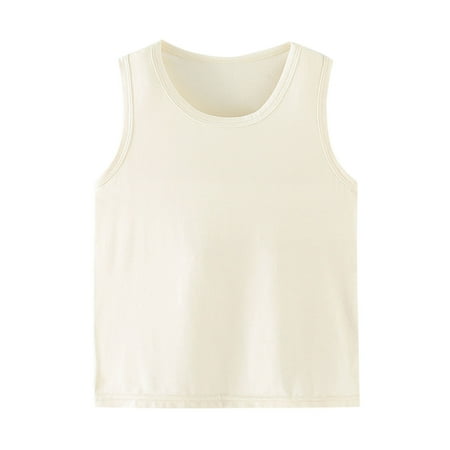 

HADST Toddler Girl s Soft Cotton Camisoles Undershirt - Solid Round Neck Sleeveless Tank Tops 2-12 Years