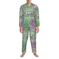 thumbnail image 3 of Naloa Summer Men’s Pajamas Set - Long Sleeve Button Down Sleep Shirt and Pajama Bottoms Sleepwear Set-Large, 3 of 7