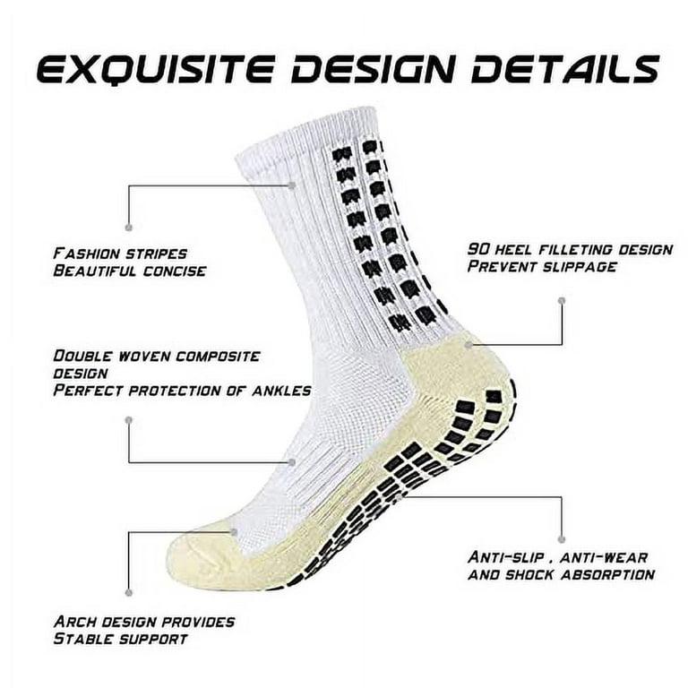 Yufree Men's Soccer Socks Anti Slip Non Slip Grip Pads for Football  Basketball S