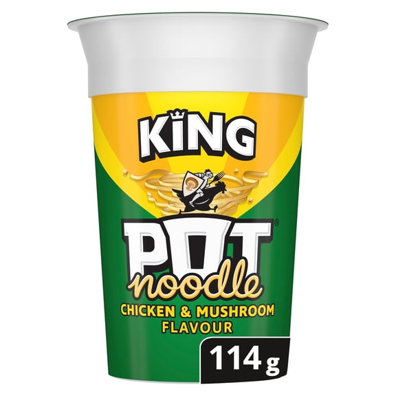 Pot Noodle Chicken & Mushroom Instant Noodles King Pot 114g, Imported from Britain