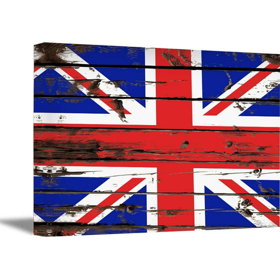 Awkward Styles UK Flag Wall Art UK Flag Canvas Wall Decor Patriotic Wall Decor for Living Room Office Restauran United Kingdom Flag Canvas Great Britain Wall Decor