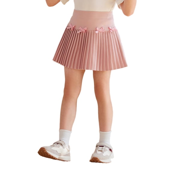 Cethrio Girls Dancing Skirts Size 14, Elastic Waist A-line School Uniform Casual Mini Skirts Pink Size 14