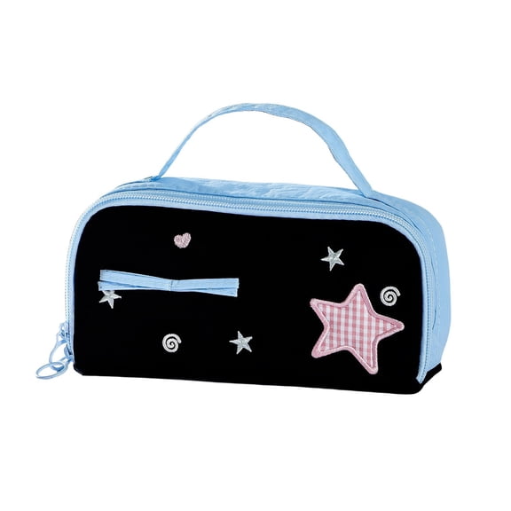Lvgun Multi-Functional Stationery Pencil Pouch,Star Pattern Pencil Case,Handheld Multi Layer Large Capacity Stationery Bag Under $5