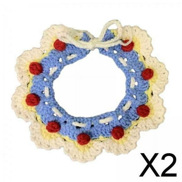 Paquete de 2-4 baberos de ganchillo con cuello de gato para niñas pequeñas, medianas, niños, gatos y 2 piezas