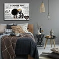 thumbnail image 3 of Framed African American Canvas Prints Black Couple I Choose You Poster Black King and \u200bQueen Wall Art Afro Black Romantic Couple Wall Art for Bedroom Living Room Decor(Black couple, 16in×12in), 3 of 6