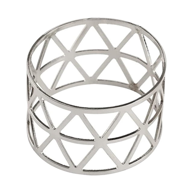 Oleegame 1PC Stainless Steel Cutlery Set Decorative Tableware Napkin Paper Circle Crafts Creative Decoration Silver
