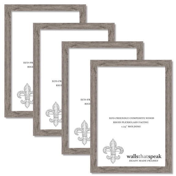 12x18 Gray Barnwood Picture Frame for Puzzles Posters Photos or Artwork (4-Pack)