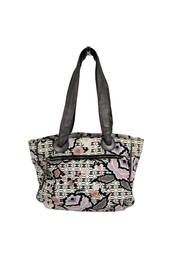 Pre-Owned CHANEL Vintage Logo CC Coco Mark All-Over Print Bag, Shoulder Tote Leather, Canvas,...