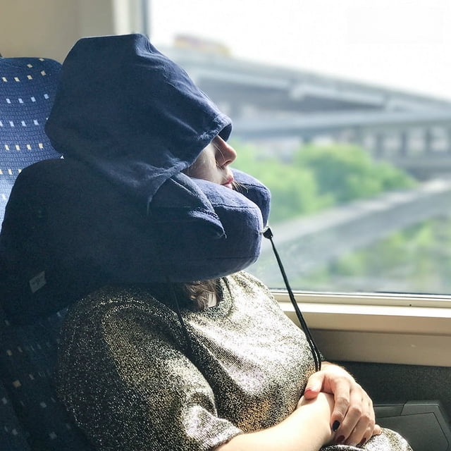 Almohada inflable en forma de U para viajes al aire libre, almohada cervical portátil multifuncional, almohada para el cuello para la siesta, avión, tren