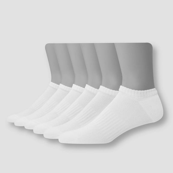 Hanes Premium Men's X-Temp Performance Lightweight No Show Socks 6pk - White