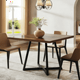 thumbnail image 3 of Fnova 31.5" Dining Table for 4, Modern Square Kitchen Table for Dining Room, Brown, 3 of 11