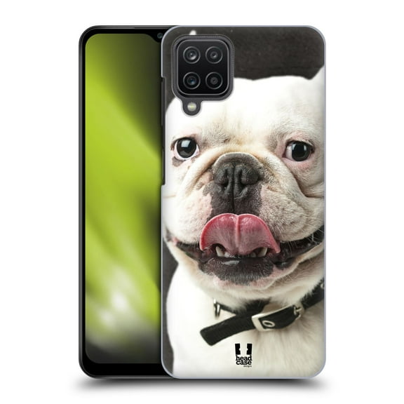 Head Case Designs Funny Animals Tongue Out Bulldog Hard Back Case Compatible with Samsung Galaxy A12 (2020)