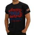 thumbnail image 3 of Havenx 1776 We the People American Flag Shirt for Men Crewneck Short Sleeve Shirt Graphic American Flag Design Tshirts Cross Patriotic 250 Years Of Freedom Tees,Black L, 3 of 4