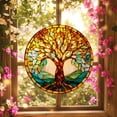 thumbnail image 2 of Tree of Life GLASS SUNCATCHER Celtic Tree Of Life Window Hanging Gift for Her Wildlife Tree of Life Memorial Gift Remembrance Gift, 2 of 8