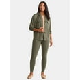 thumbnail image 3 of Time and Tru Women's and Women's Plus Ribbed Shirt Jacket with Hood, Sizes XS-4X, 3 of 6