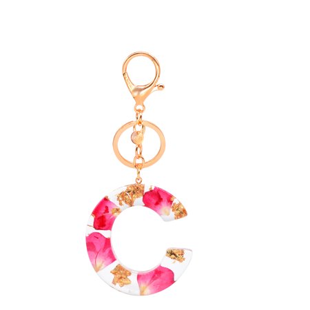 Letter A Keychain Accessories Cute Crystals Keyring Initial Key Ring for  Women