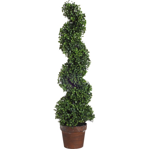 A&B Home Artificial Boxwood Spiral Tree Plant, 35-Inch