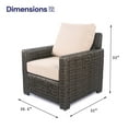thumbnail image 2 of Krikacy Outdoor Wicker Sofa Chair All-Weather HDPE Wide-Seated Furniture w/Thick Cushions, Beige, 2 of 6
