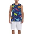 thumbnail image 4 of Gaeub Dinosaurs Men's Mesh Basketball Jersey, Quick-Drying Sleeveless Top S-4XL, Loose Muscle Tank Top -XX-Large, 4 of 9