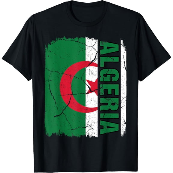 Vintage Algerian Flag Algeria Pride Roots Heritage Gift T-Shirt mens t shirt,black,women,funny,misfits,men,journey,t-shirt