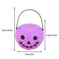 thumbnail image 3 of yulier Halloween Mini Plastic Pumpkin Bucket, Small Pumpkin Basket Candy Pail Halloween Decorations Party Favors for Kids, Purple, 3 of 6