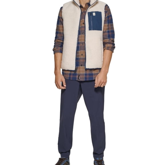 BASS OUTDOOR Mens Featured Fleece Vest, Multicoloured, X-Large